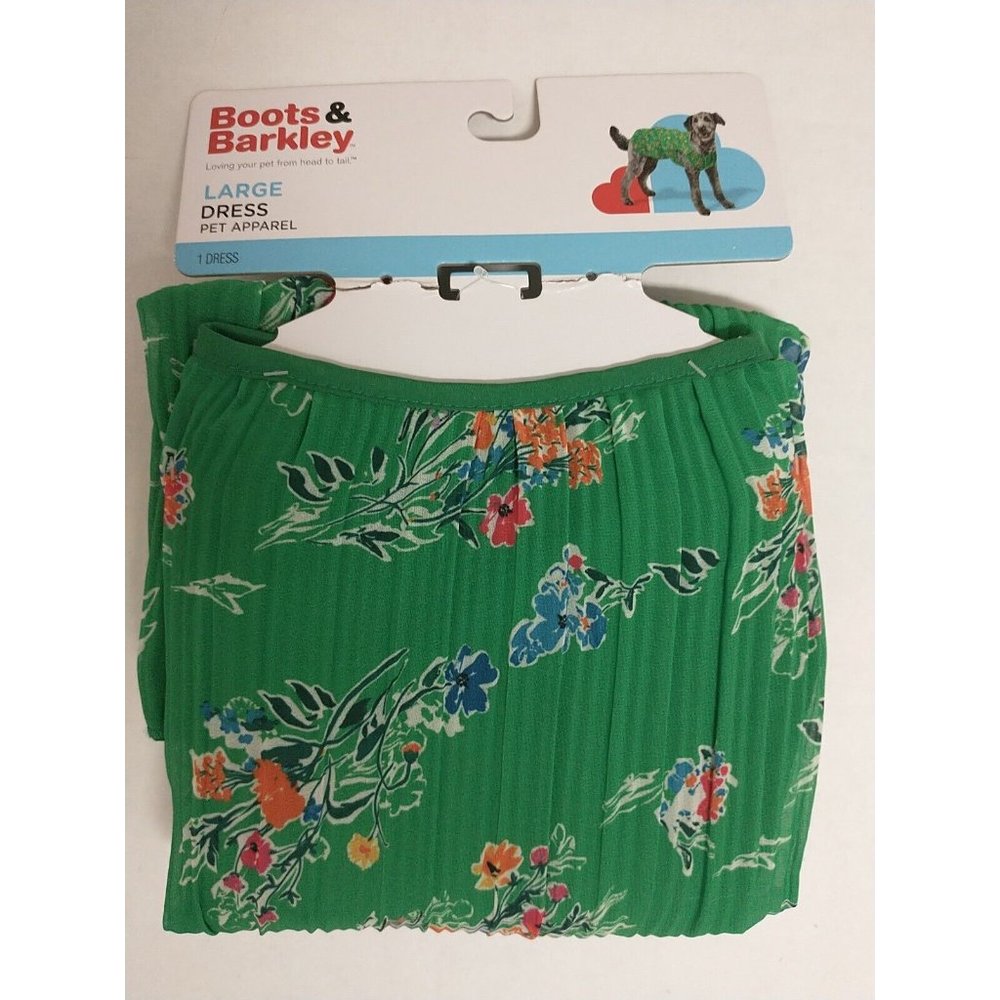 Green Floral Dog Dress Size Large (A1)